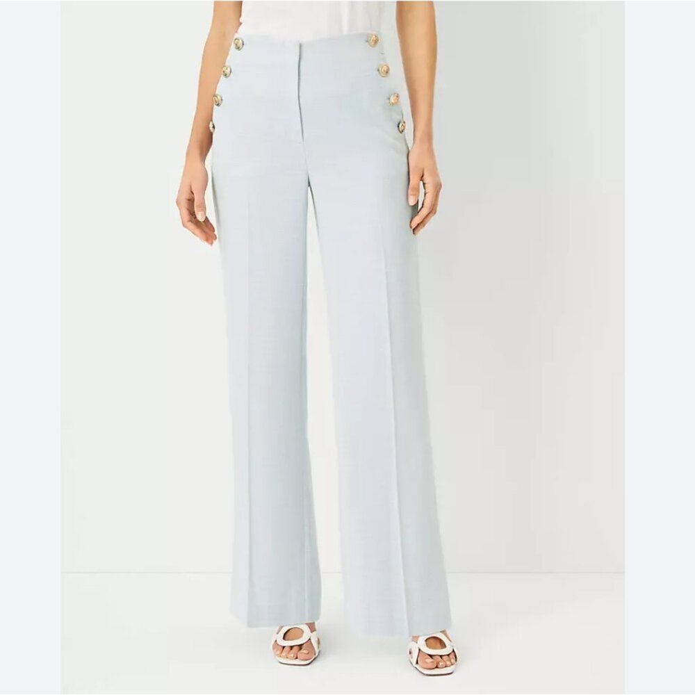 Ann Taylor The Straight Sailor Pant in Crosshatch - Size 10 - NWT